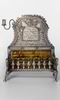 Hanukkah lamp inscribed with the blessing over candles