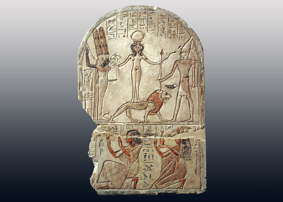 Stela depicting Egyptian worshipers of Canaanite deities