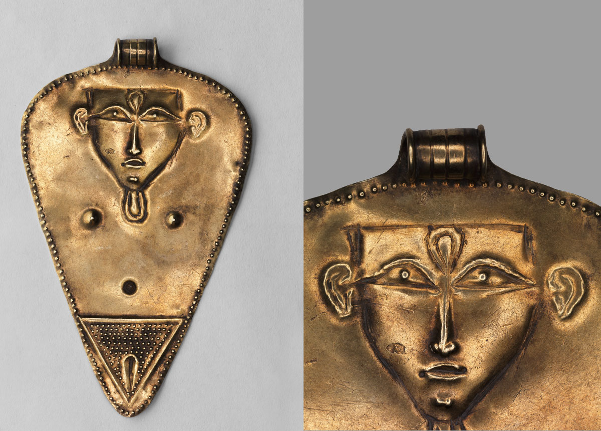 Canaanite  amulet of a  schematic nude goddess in Egyptian style